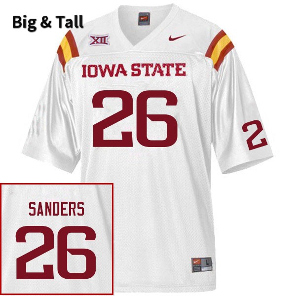 Iowa State Cyclones Men's #26 Eli Sanders Nike NCAA Authentic White Big & Tall College Stitched Football Jersey JA42Y27CB